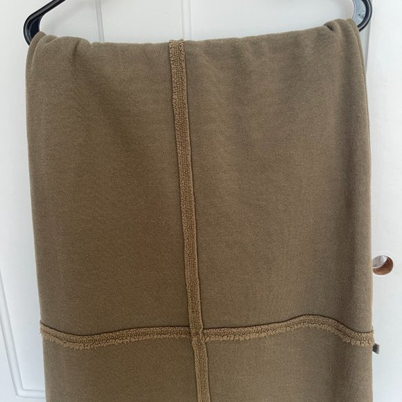 90s Calvin Klein Jeans Faux Sherpa Fleece Lined Maxi Skirt - Picture 8 of 10